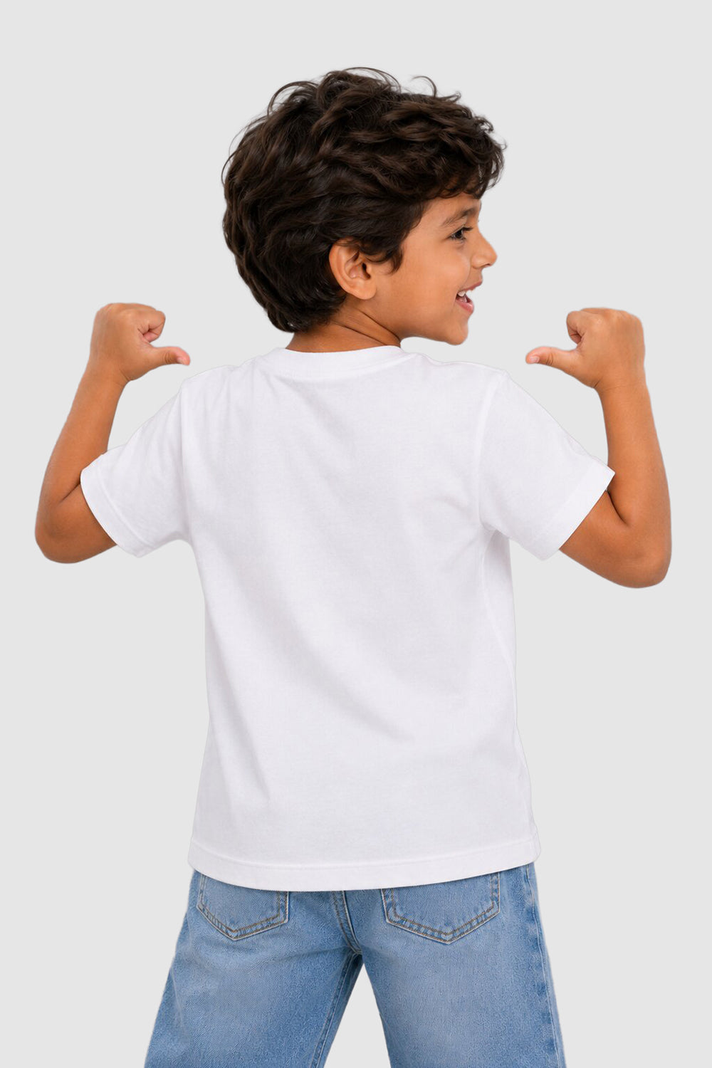 White Cartoon Regular Fit T-Shirt For Boys