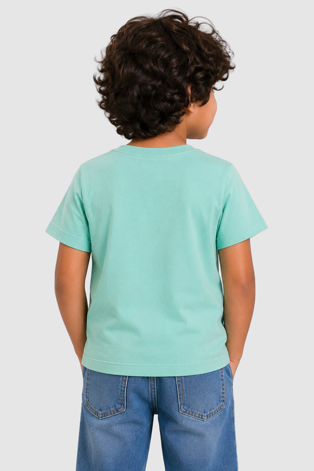 Green Cotton Regular Fit T-Shirt For Boys