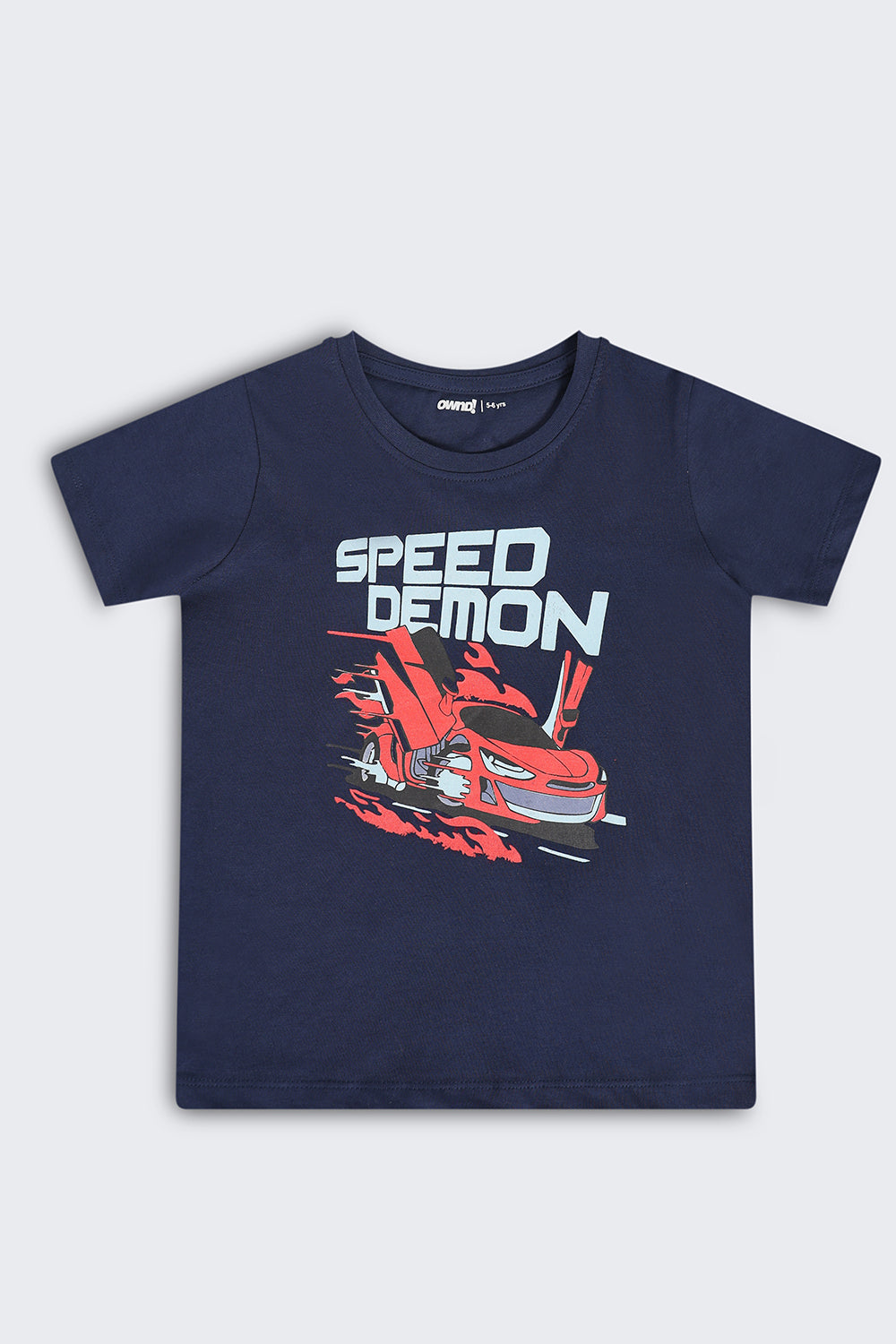 Navy Cars Regular Fit T-Shirt For Boys