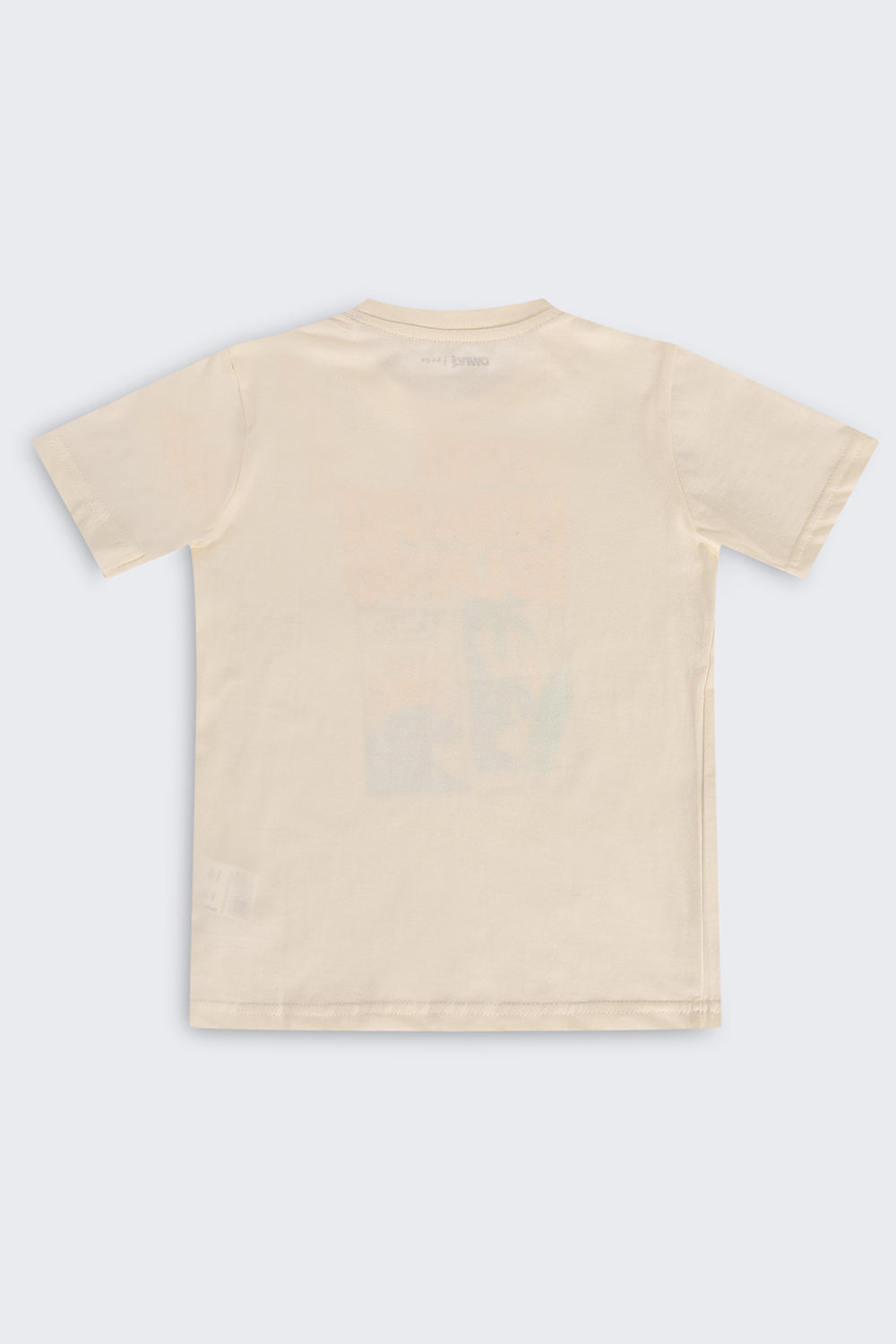 Beige Cotton Regular Fit T-Shirt For Boys