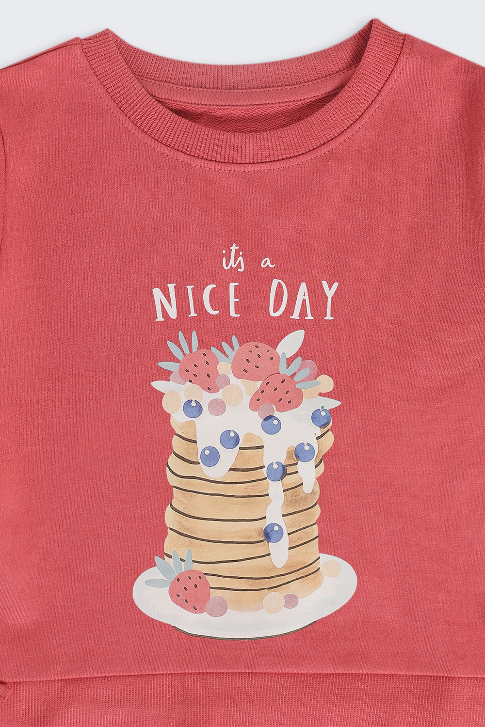 Pink Conversational Regular Fit Sweatshirt For Girls