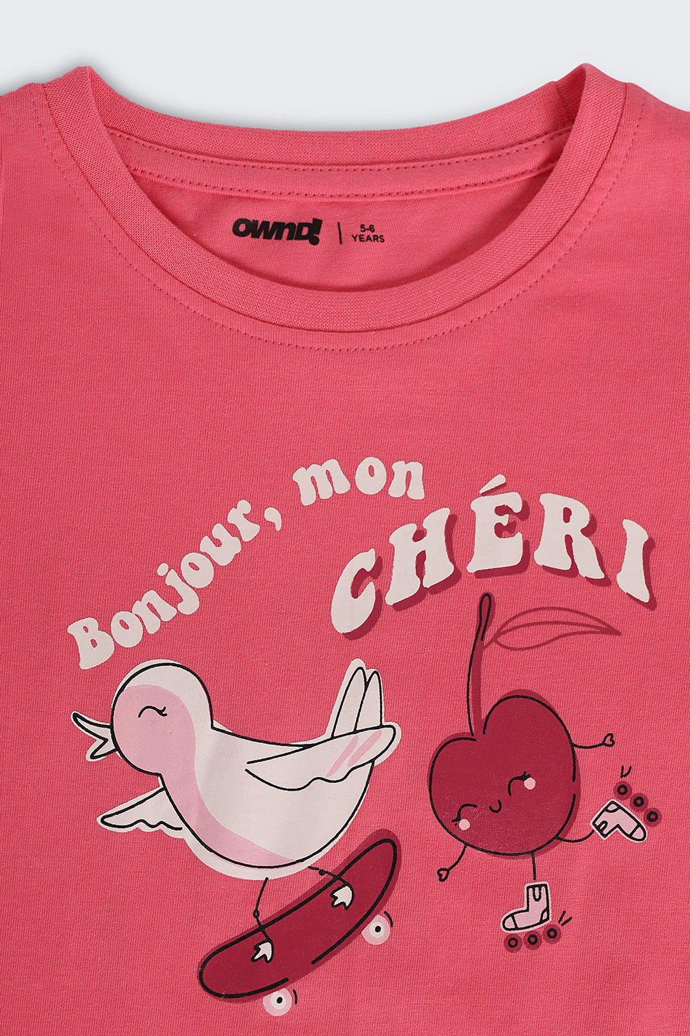 Pink Graphic Regular Fit T-Shirt For Girls