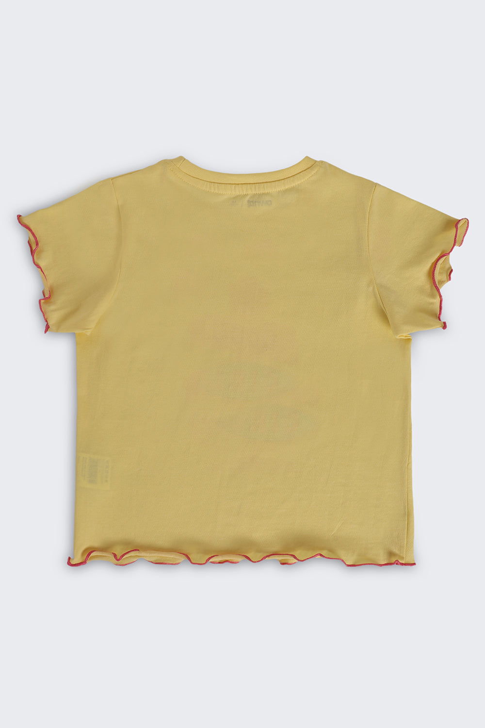 Yellow Graphic Regular Fit T-Shirt For Girls