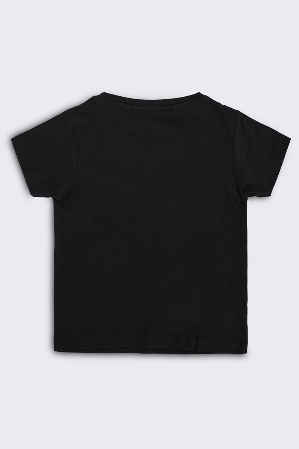 Black Graphic Regular Fit T-Shirt For Girls