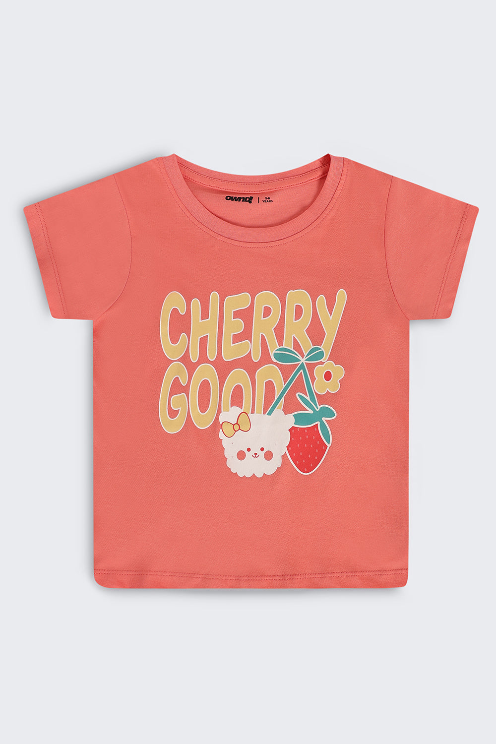 Orange Graphic Regular Fit T-Shirt For Girls