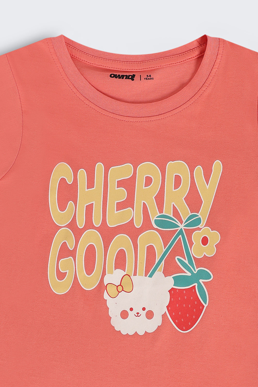 Orange Graphic Regular Fit T-Shirt For Girls
