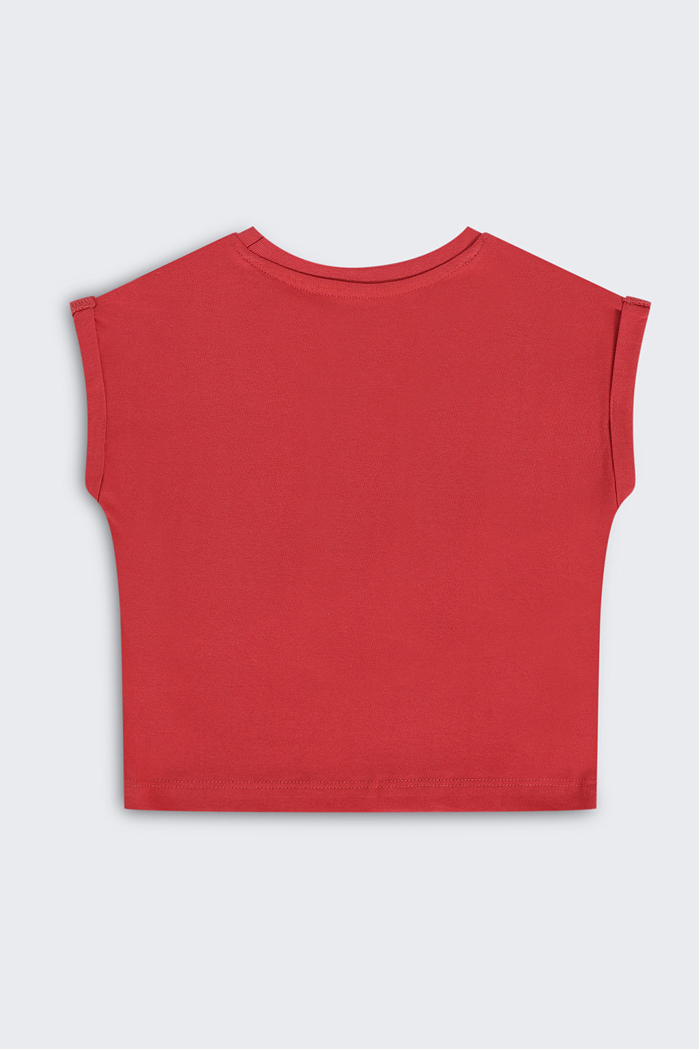Red Graphic Boxy Fit T-Shirt For Girls