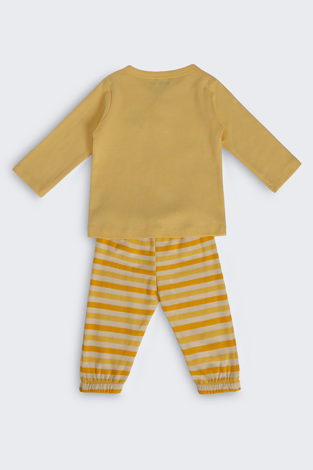 Yellow Cotton Regular Fit Co Ord Set For Infant Boys