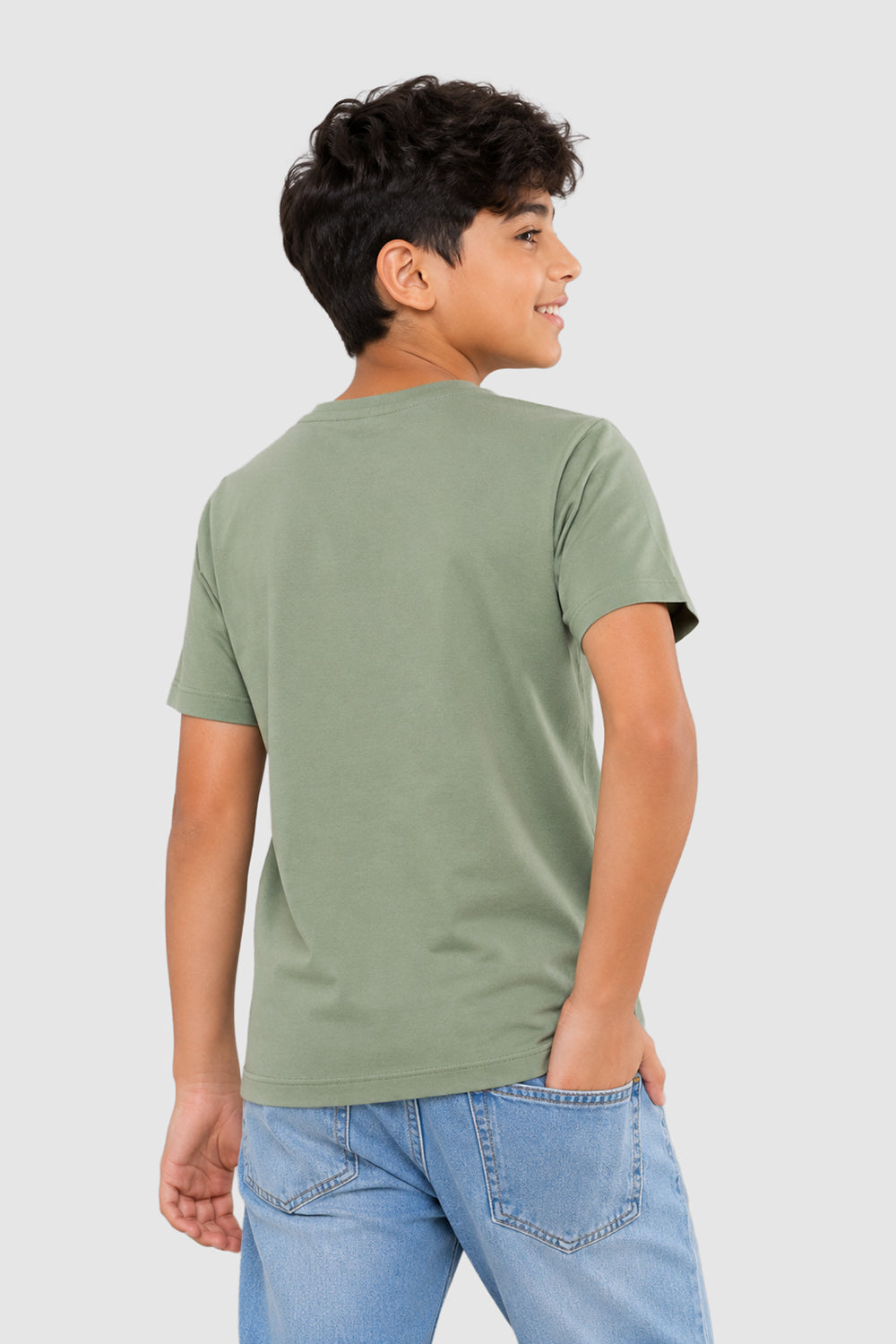 Green Cartoon Regular Fit T-Shirt For Tweens Boys