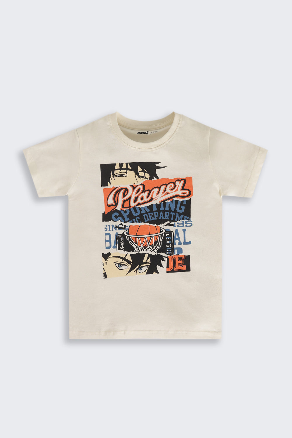 Cream Graphic Regular Fit T-Shirt For Tweens Boys
