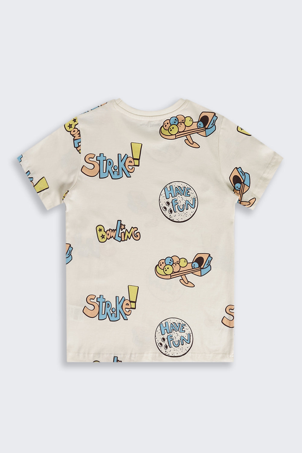 Off White Graphic Regular Fit T-Shirt For Tweens Boys