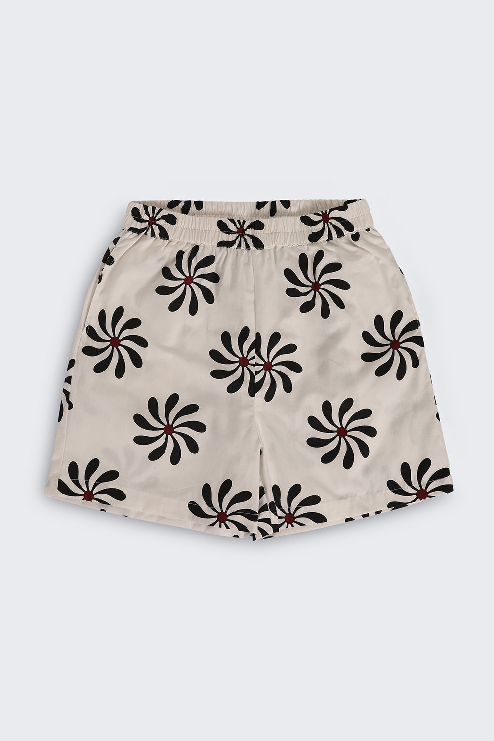 Off White Floral Regular Fit Co Ord Set For Tweens Girls