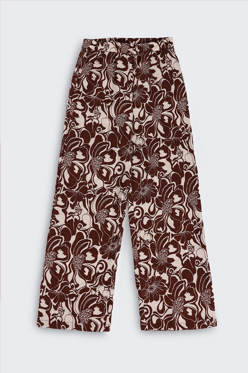 Brown Botanical Regular Fit Co Ord Set For Tweens Girls