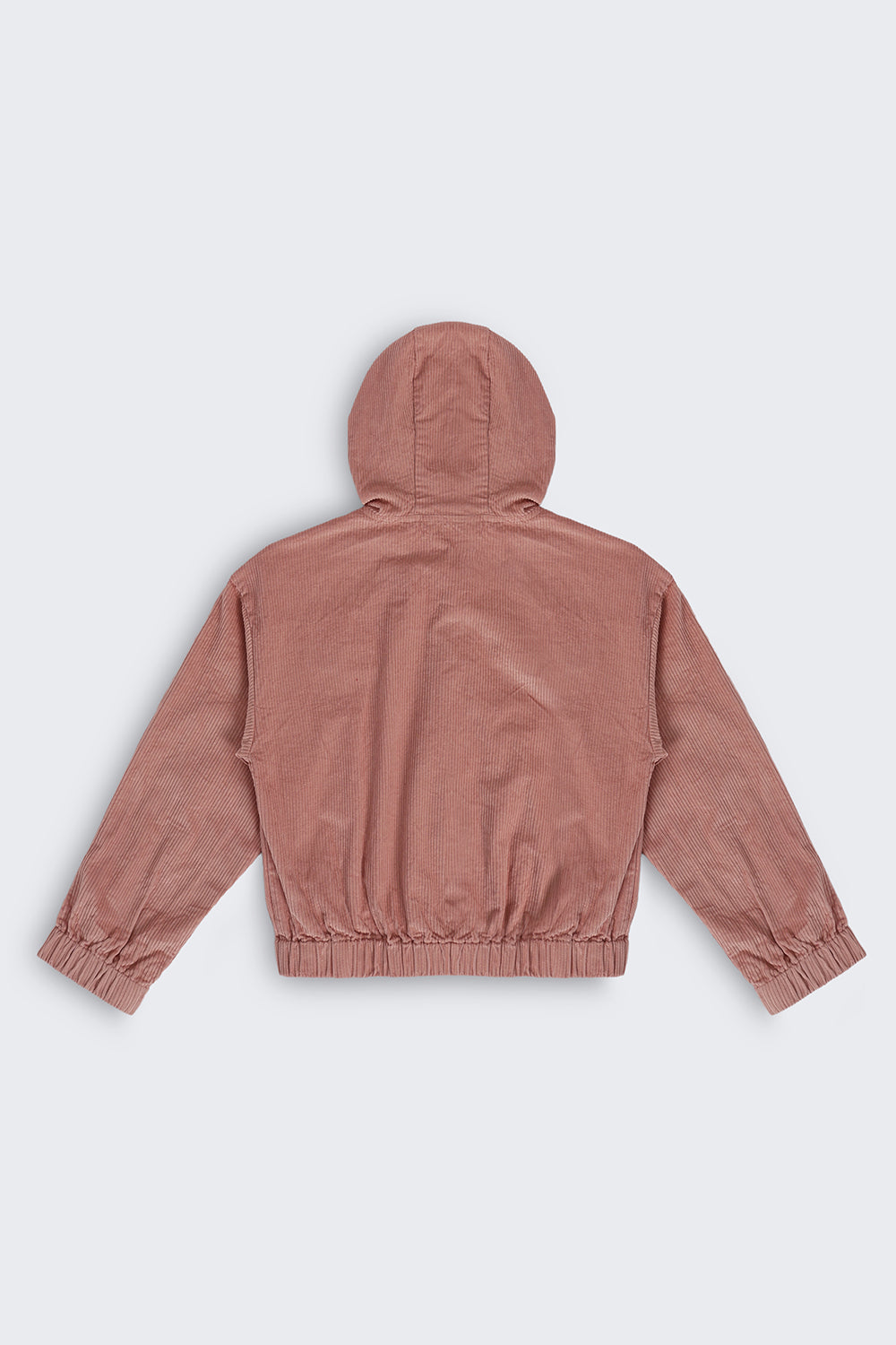 Pink Textured Regular Fit Jacket For Tweens Girls