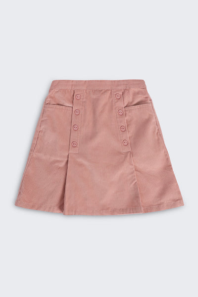 Pink Regular Fit Skirt With 2 Pocket For Tweens Girls