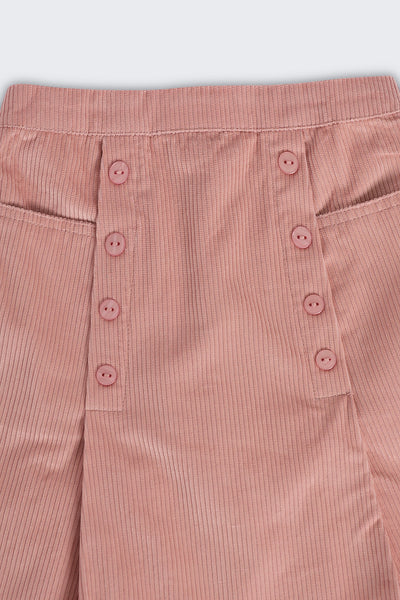 Pink Regular Fit Skirt With 2 Pocket For Tweens Girls