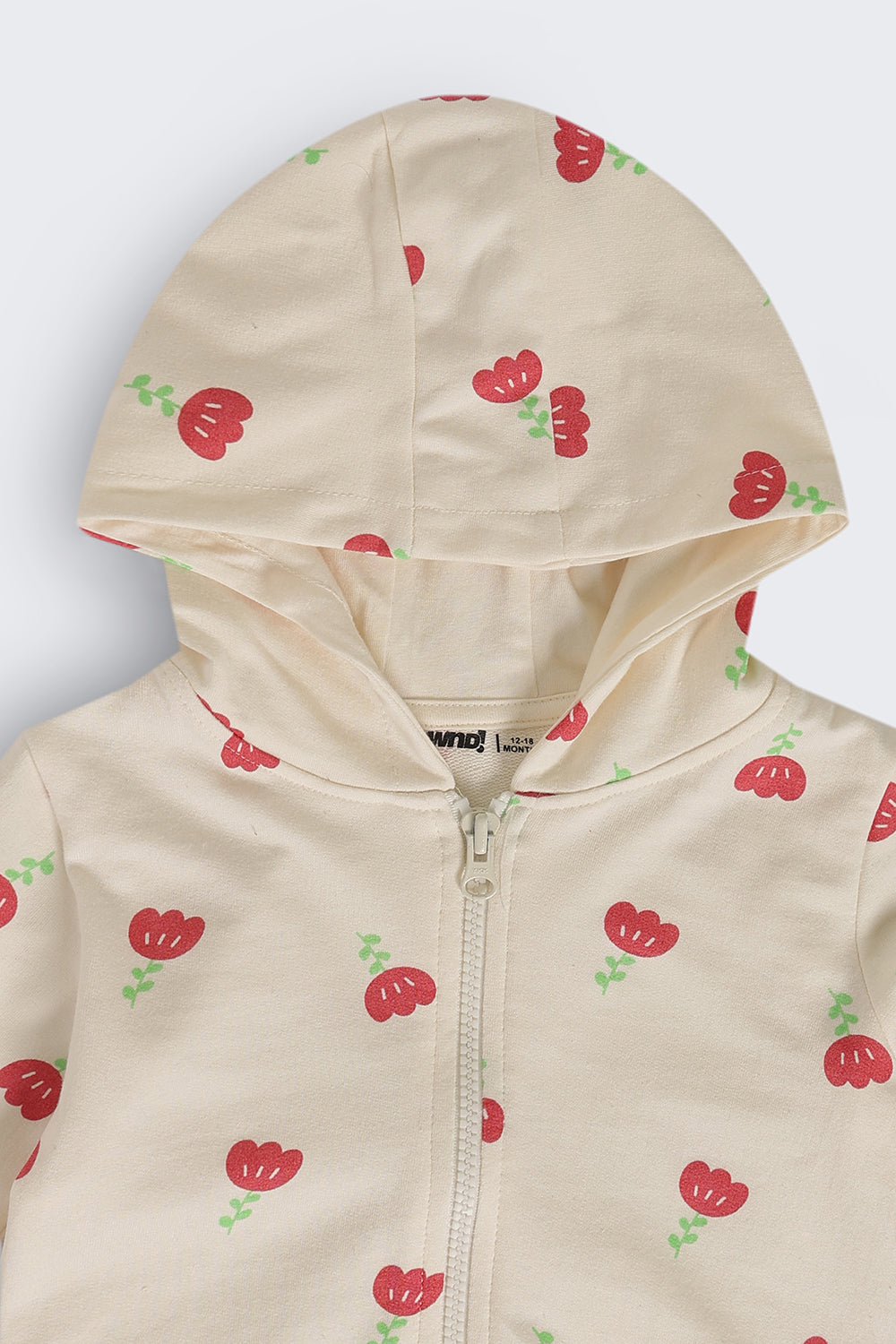 Infant Girls Regular Fit Beige Floral Co-ord Set