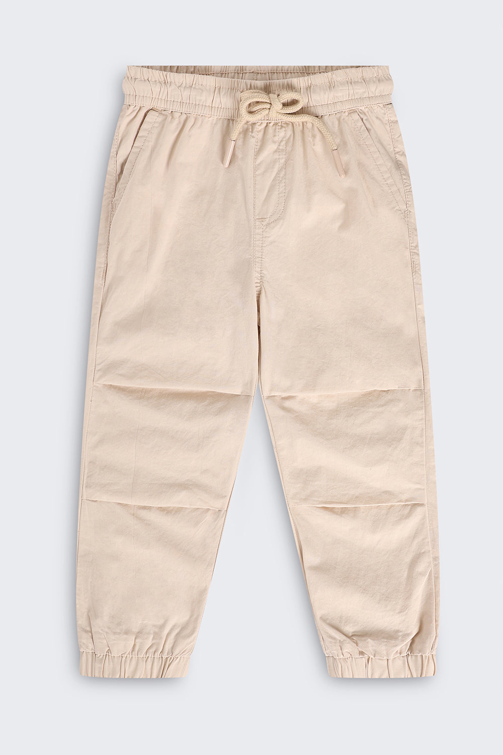 Boys Jogger Fit Beige Solid Jogger