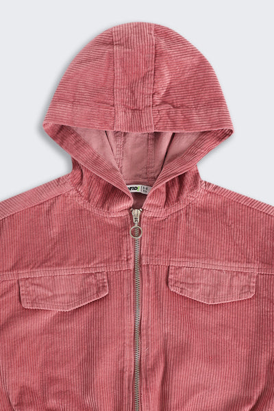 Girls Boxy Fit Pink Textured Jacket