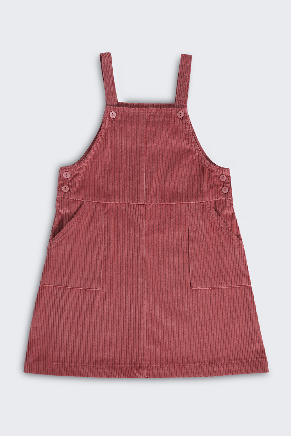 Girls Regular Fit Pink Textured Dungaree and T-Shirt