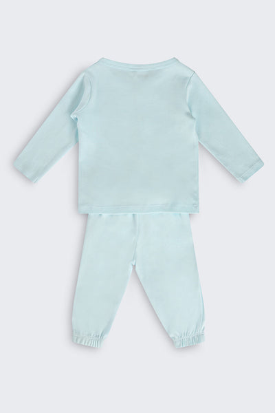 Infant Boys Regular Fit Light Blue Graphic Co-ord Set