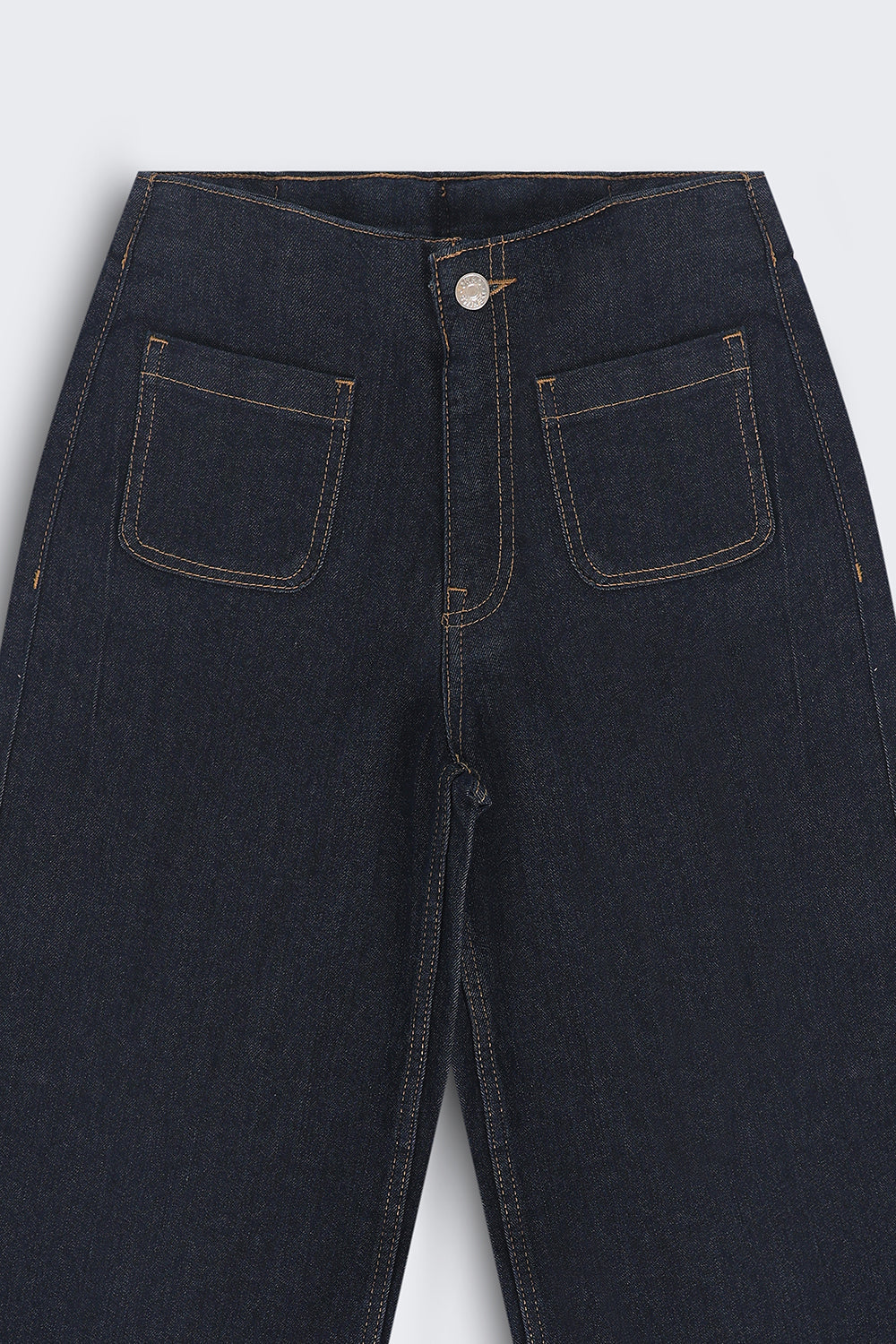 Tweens Girls Wide Leg Fit Navy Solid Jeans
