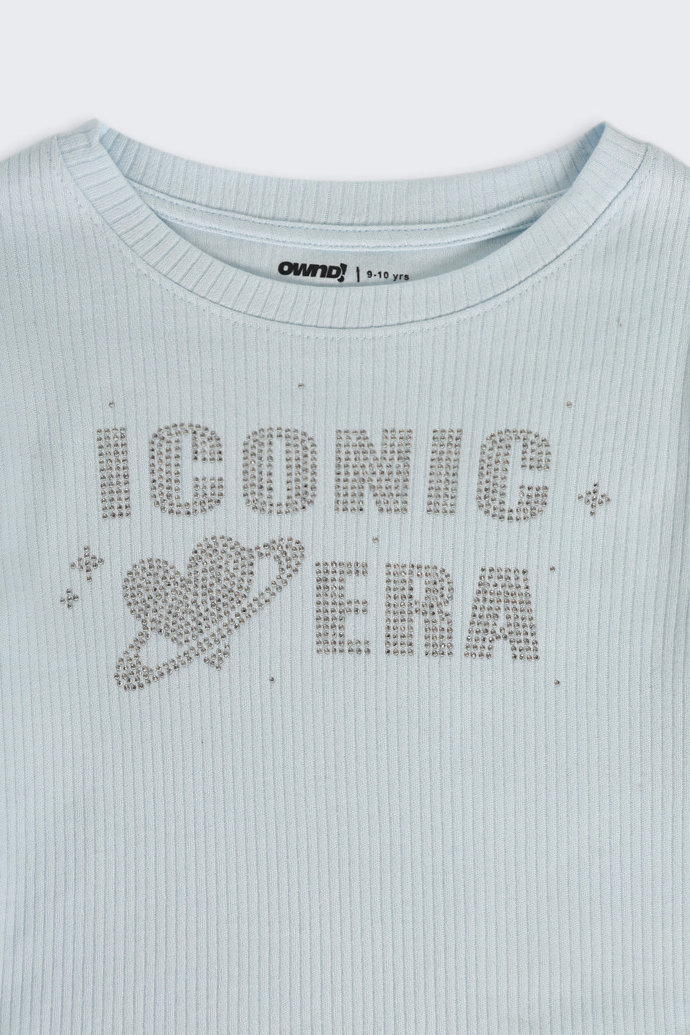 Tweens Girls Regular Fit Light Blue Placement Design T-Shirt