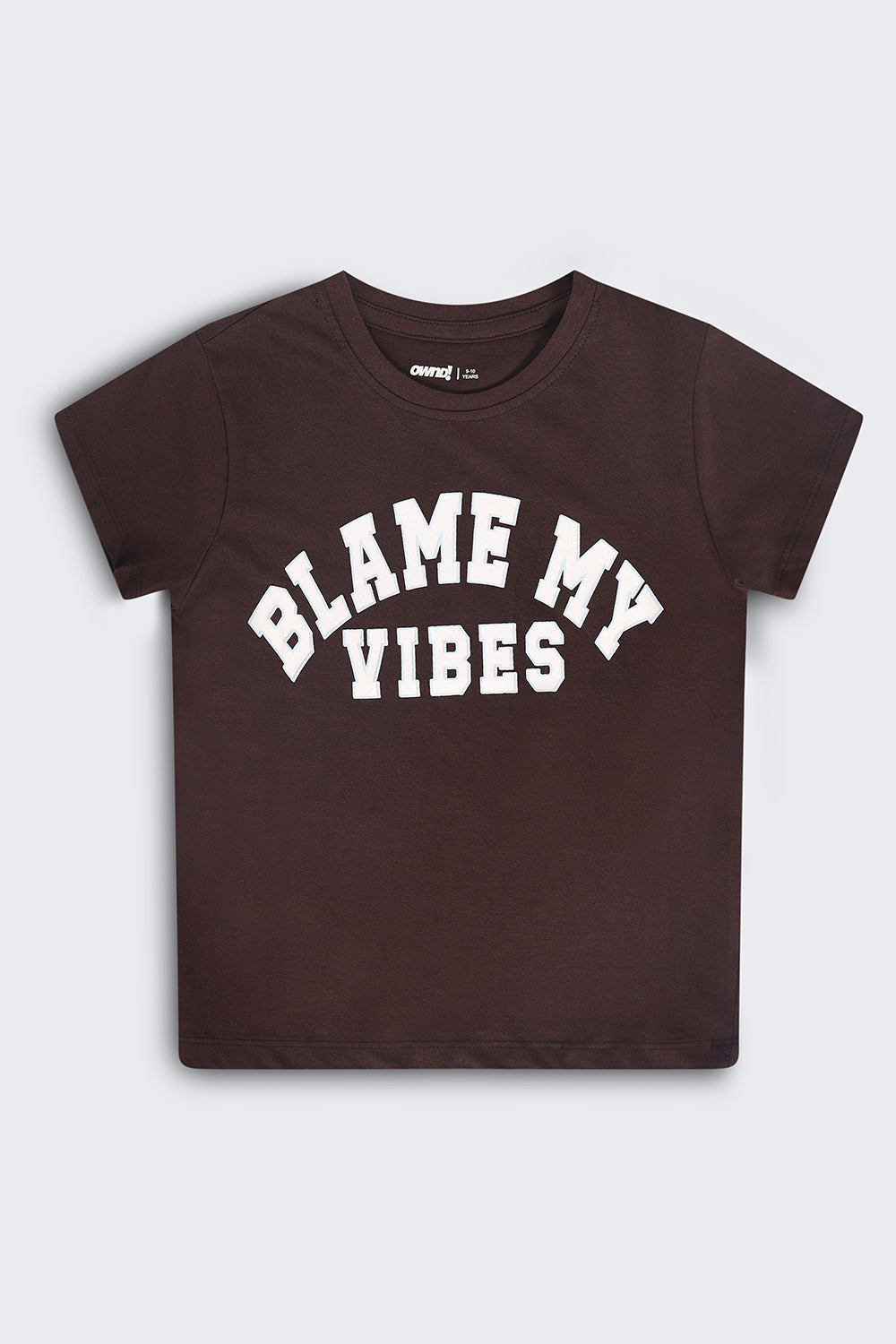 Tweens Boys Regular Fit Brown Letter T-Shirt