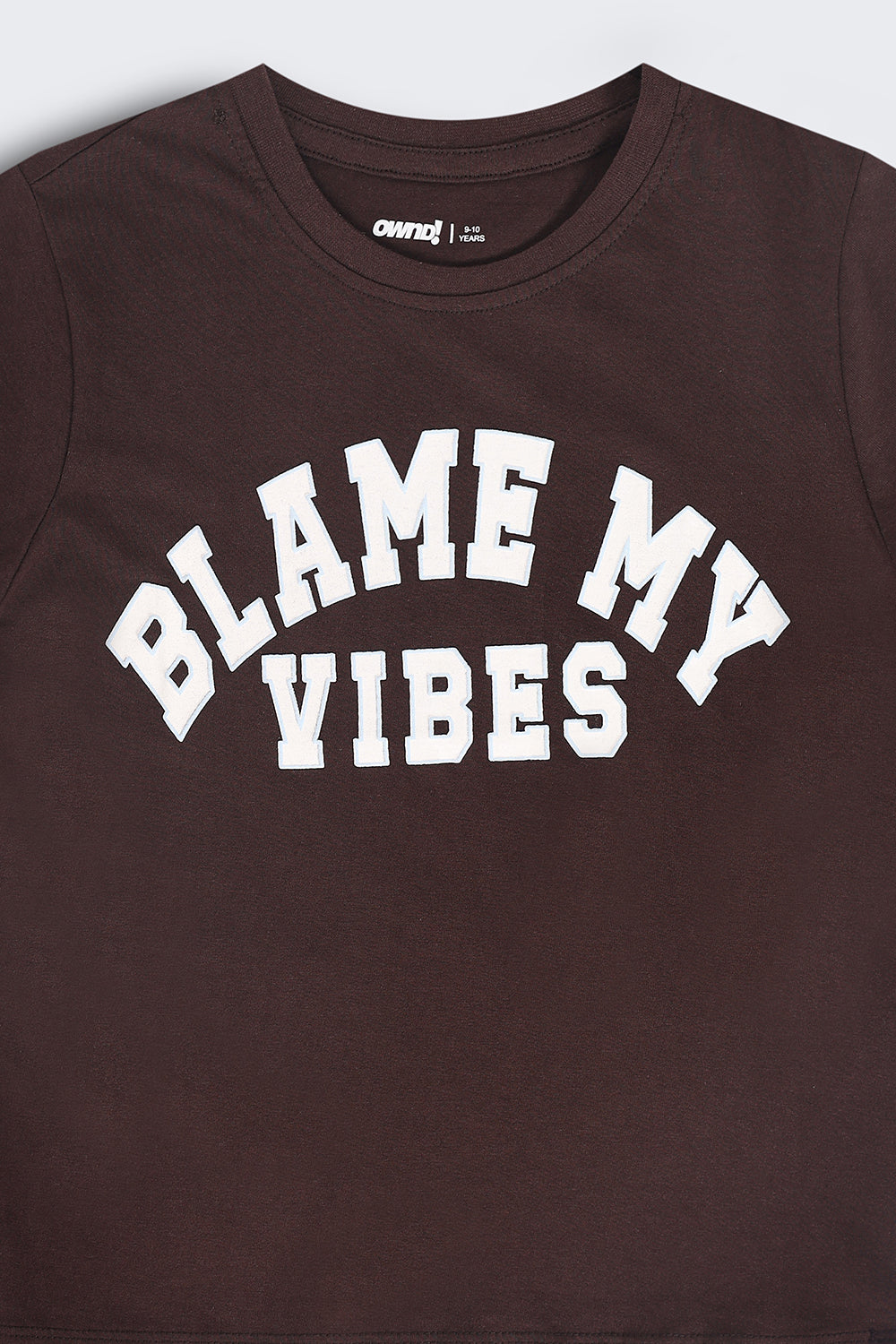 Tweens Boys Regular Fit Brown Letter T-Shirt