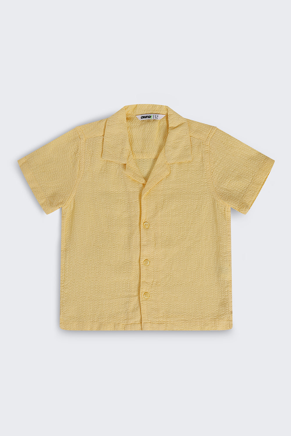 Boys Regular Fit Yellow Textured Shirt