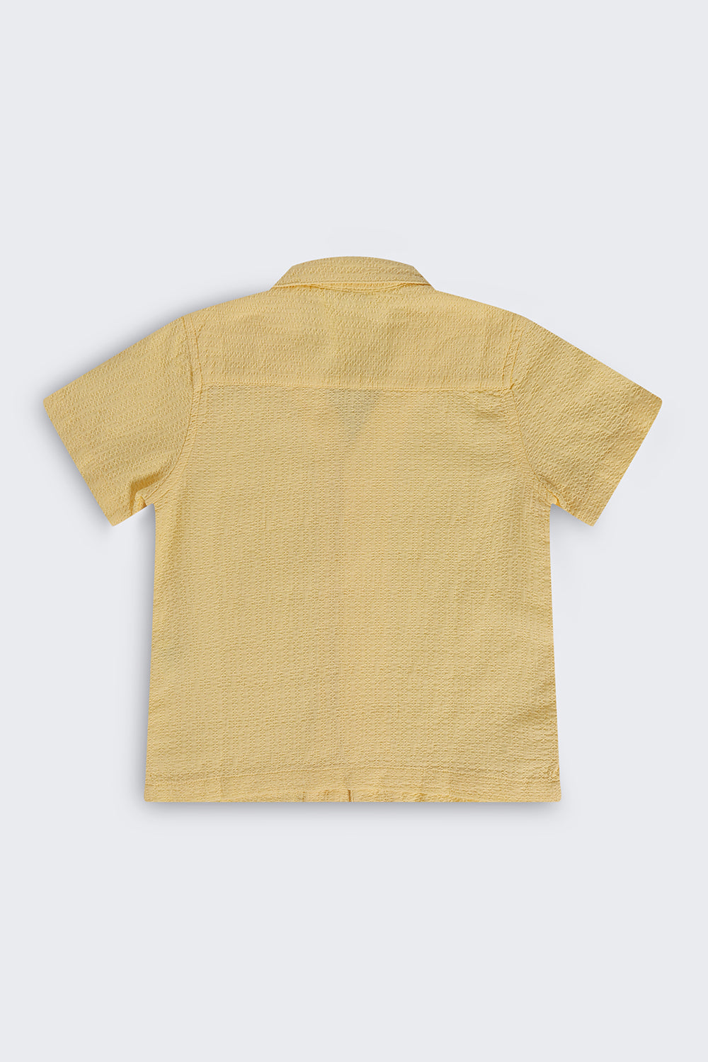 Boys Regular Fit Yellow Textured Shirt