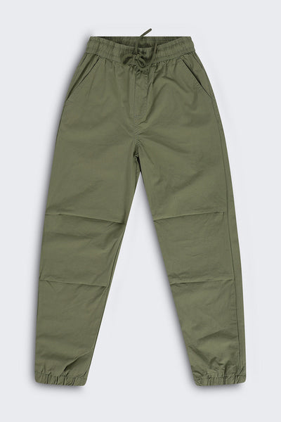 Tweens Boys Olive Solid Joggers