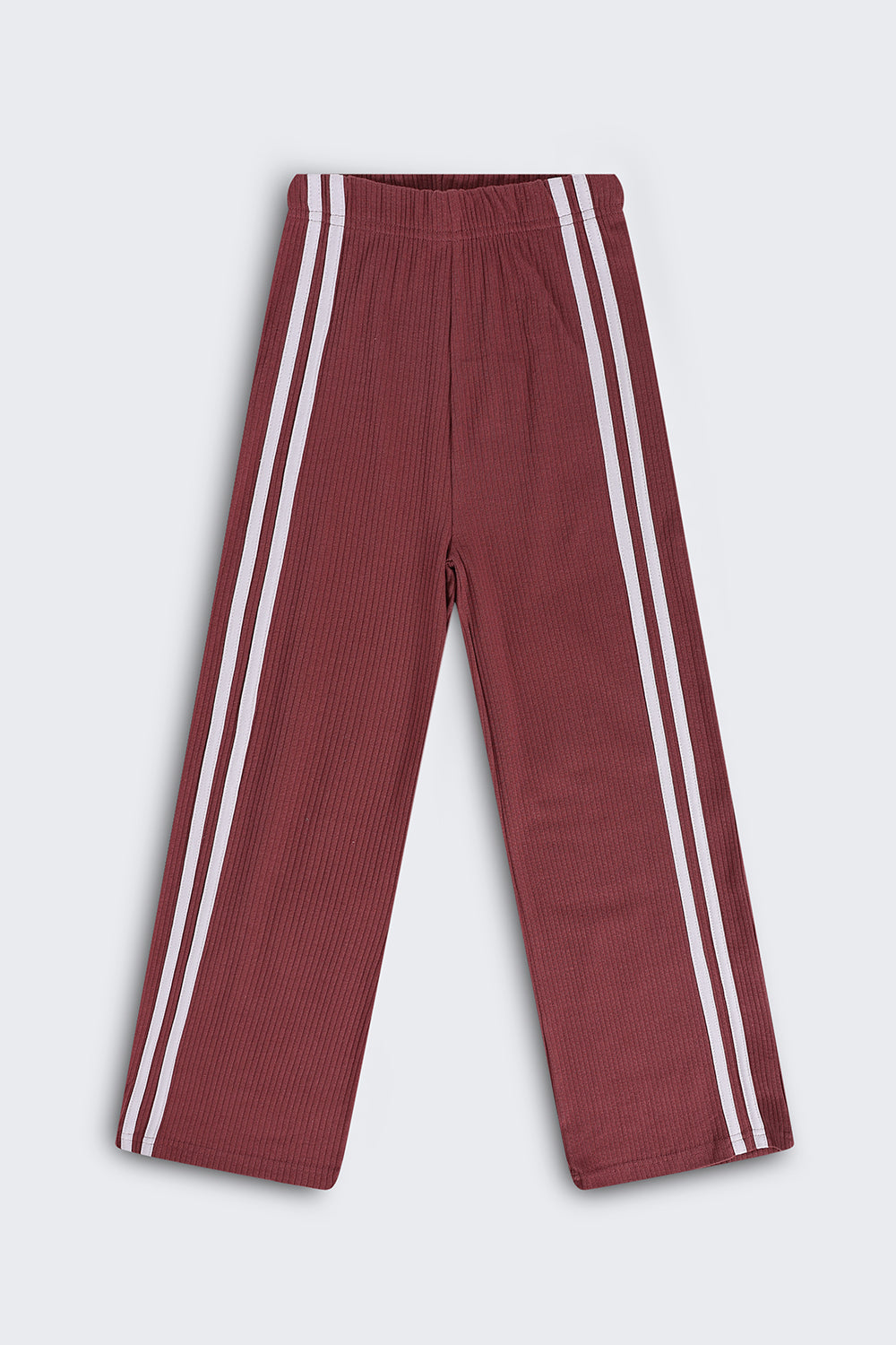 Tweens Girls Wide Leg Fit Mauve Solid Track Pants