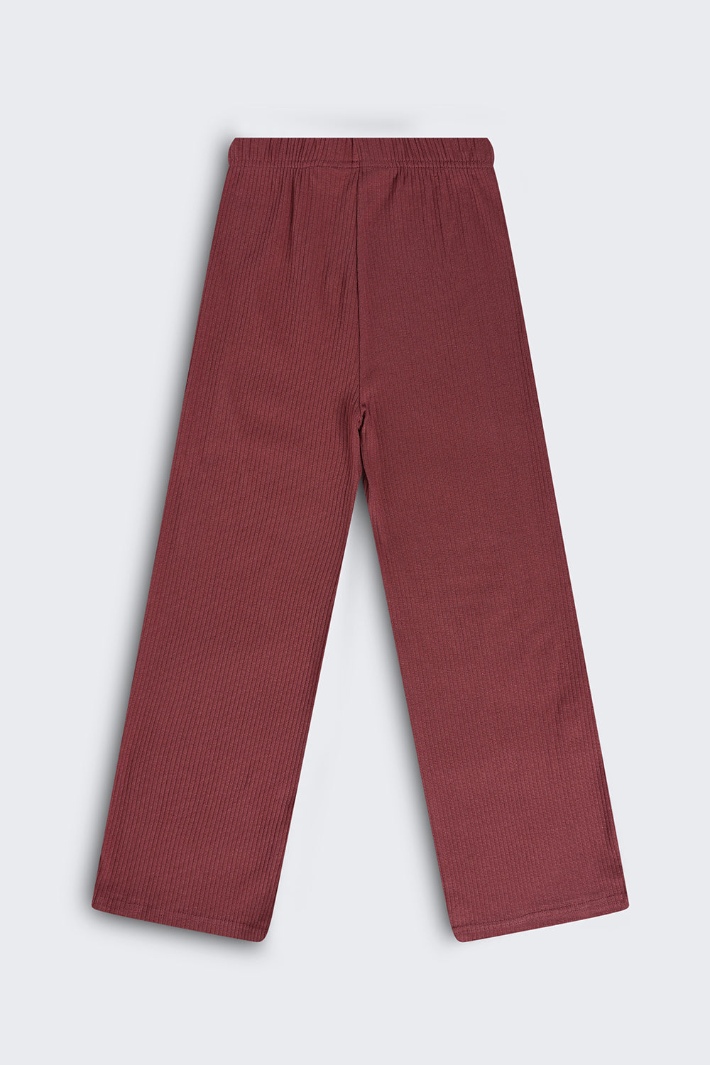 Tweens Girls Wide Leg Fit Mauve Solid Track Pants