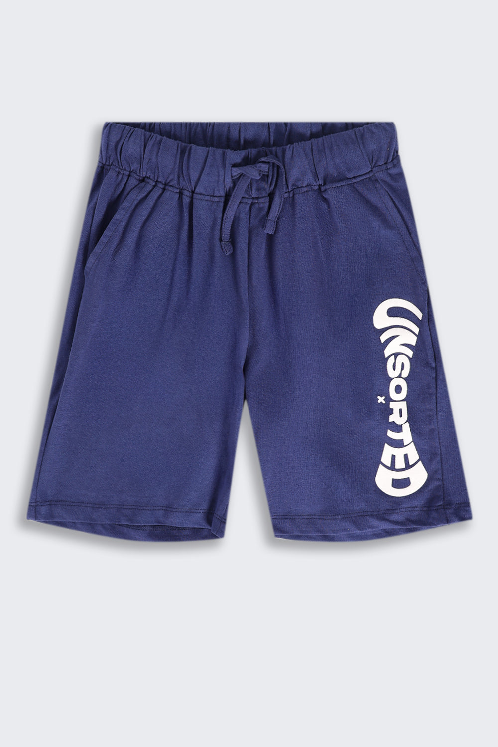 Tweens Boys Regular Fit Navy Letter Shorts