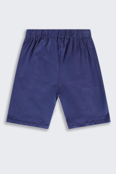 Tweens Boys Regular Fit Navy Letter Shorts