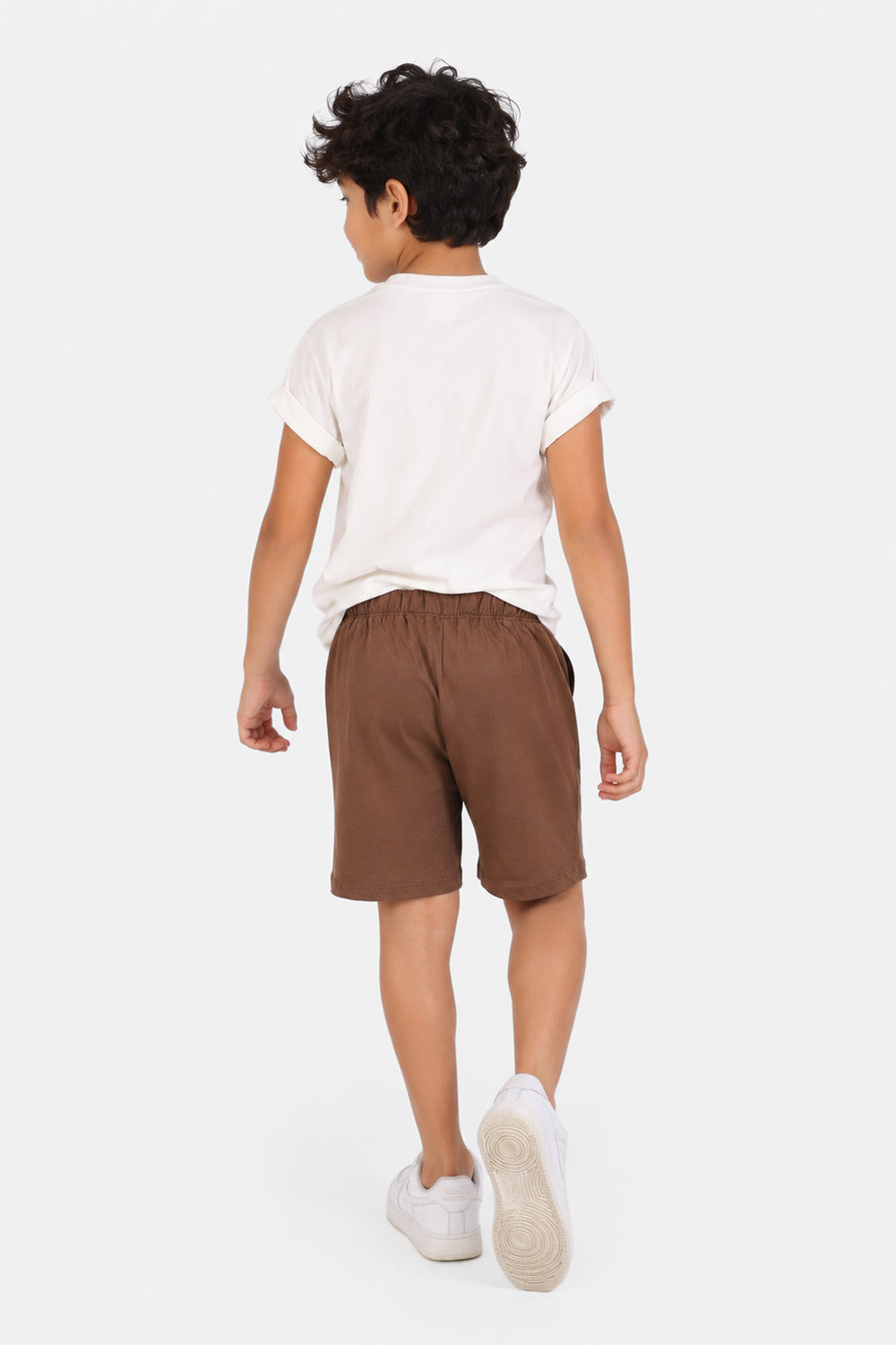 Tweens Boys Regular Fit Brown Letter Shorts