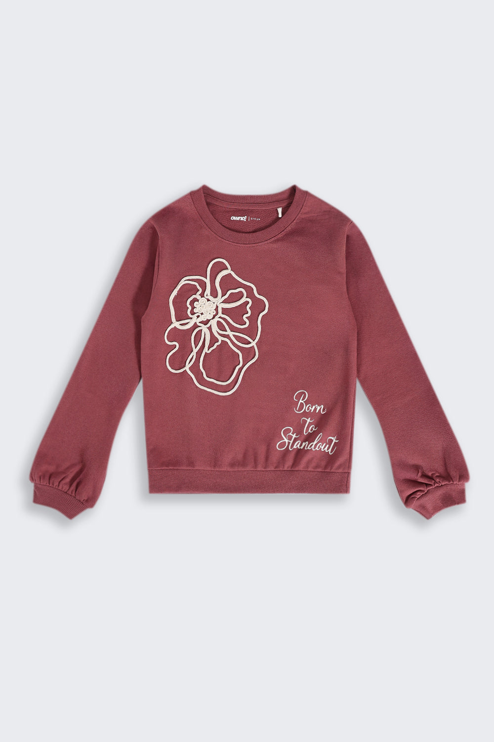 Tweens Girls Relaxed Fit Mauve Graphic Printed Sweatshirt