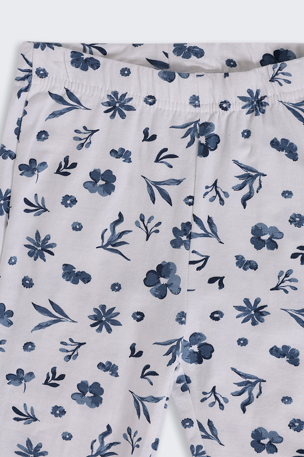Girls Regular Fit White Floral Legging