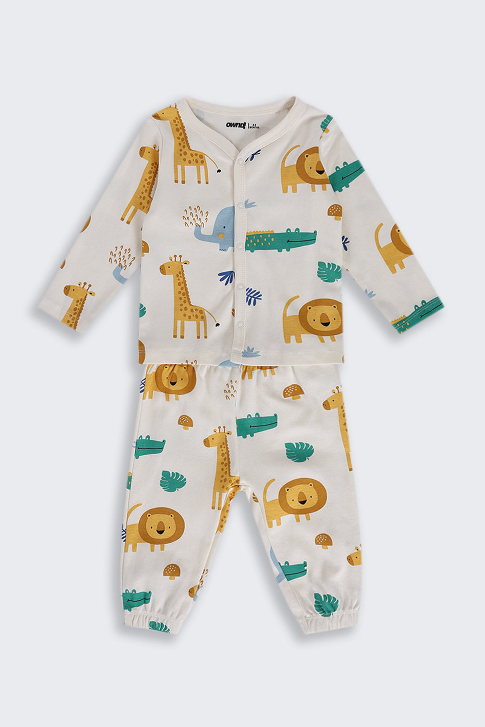 Infant Boys Regular Fit Cream Giraffe Graphic Co-ord Set