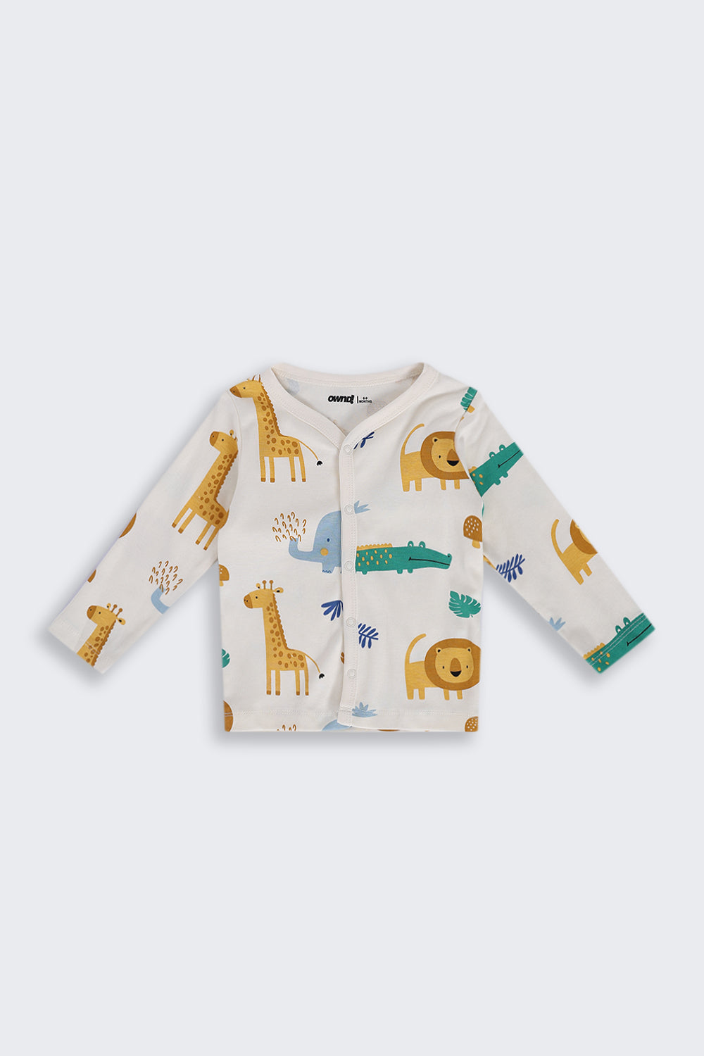 Infant Boys Regular Fit Cream Giraffe Graphic Co-ord Set