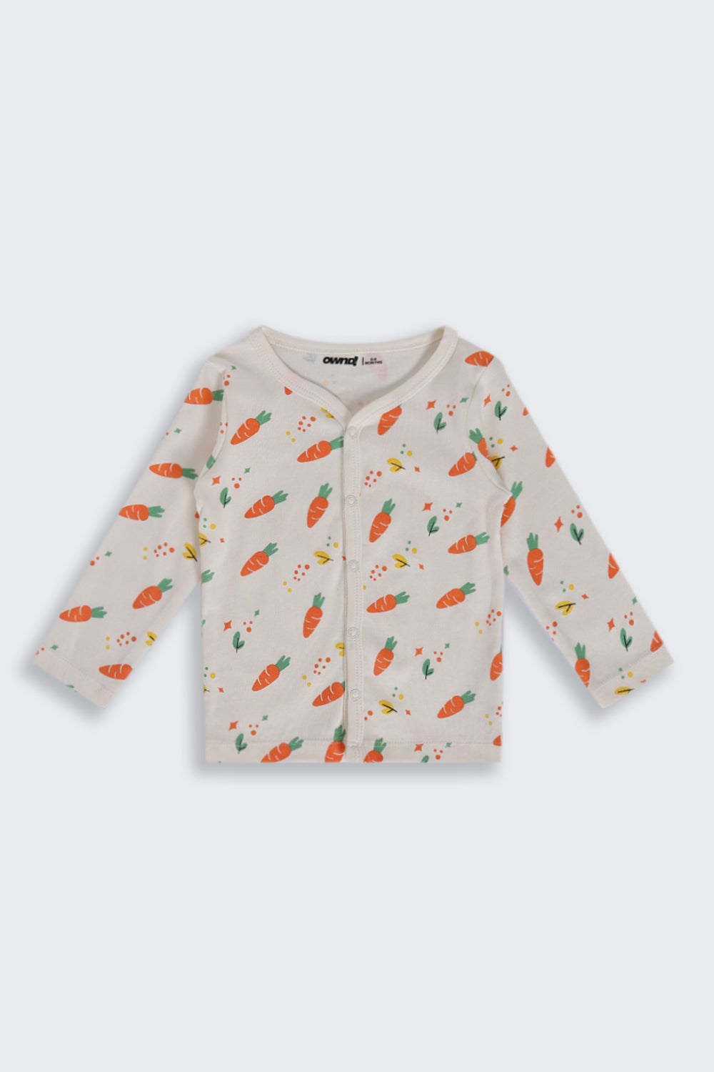 Infant Boys Regular Fit Cream Carrot Printed Co-ord Set