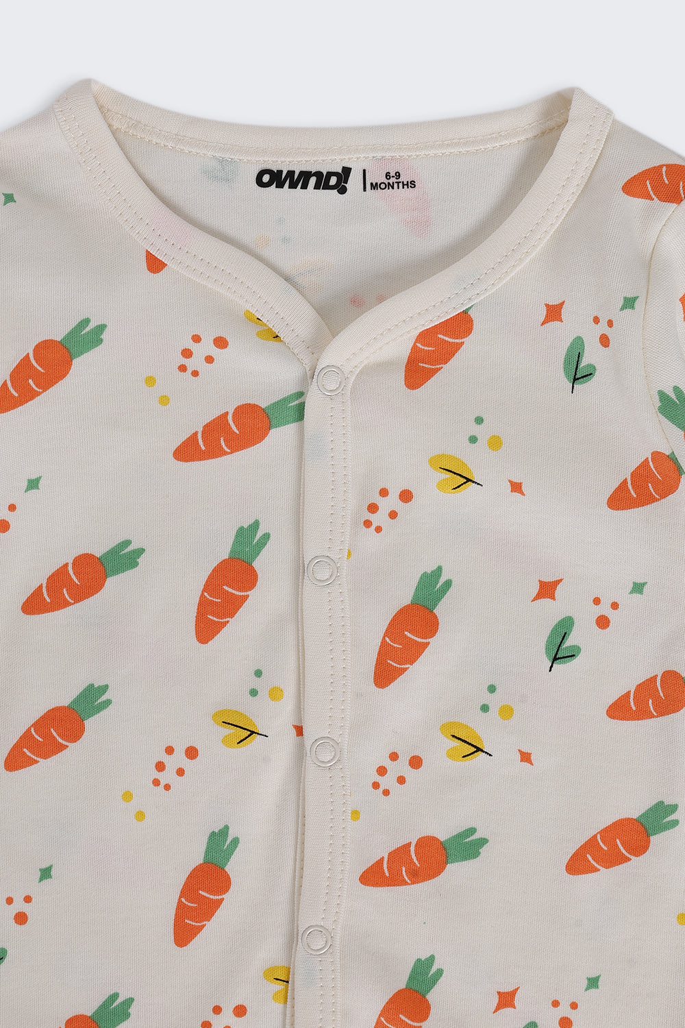 Infant Boys Regular Fit Cream Carrot Printed Co-ord Set