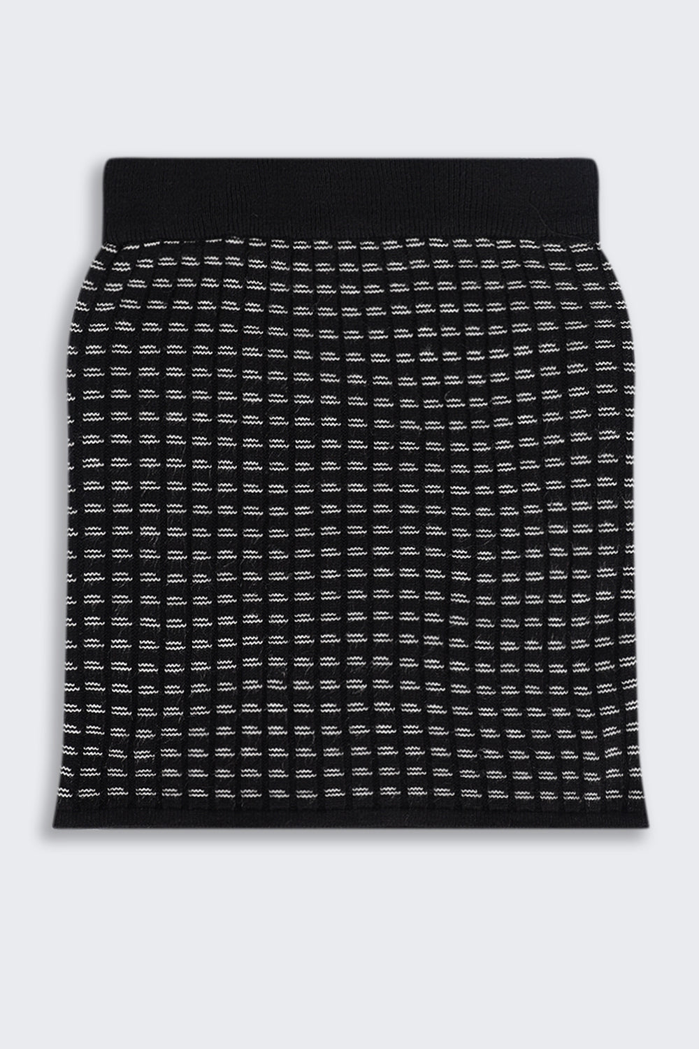 Tweens Girls Mid Rise Black Self Design Skirt