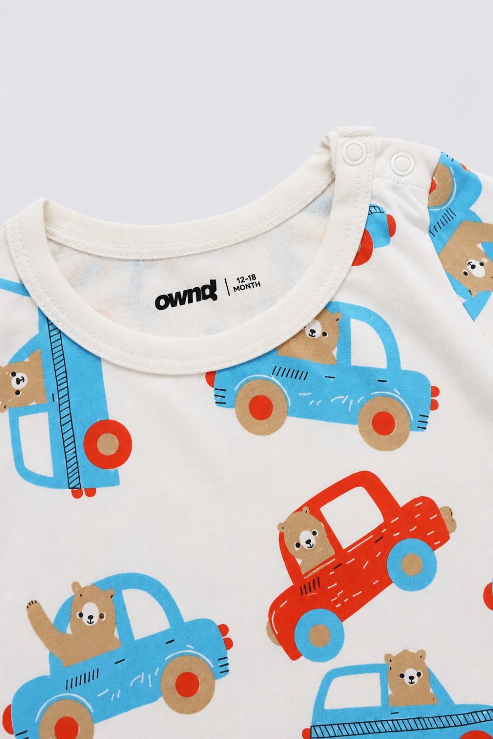 Infant Boys Blue and White Vehicle Printed T-Shirts - Pack of 2