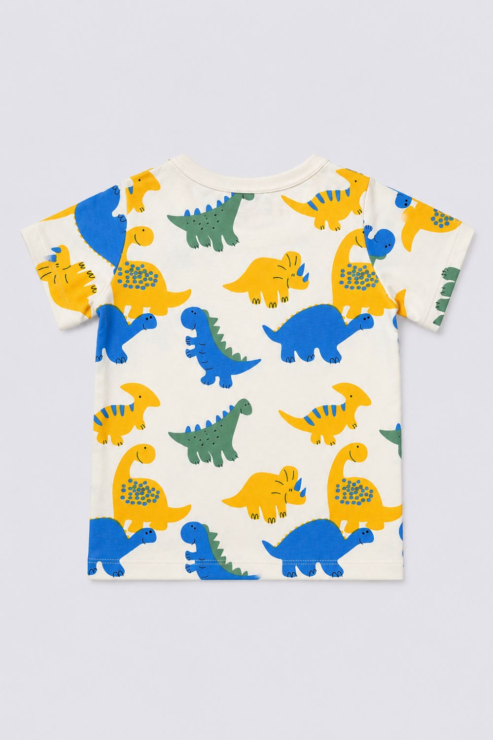 Infant Boys White and Green Dinosaur Print T-Shirts - Pack of 2