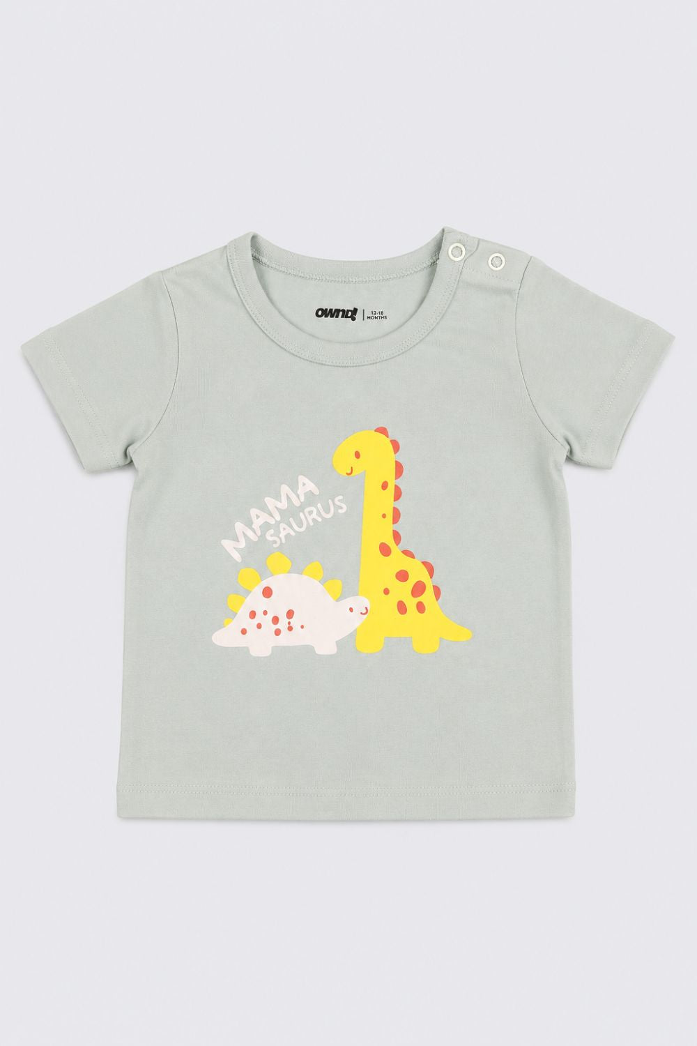 Infant Boys White and Green Dinosaur Print T-Shirts - Pack of 2