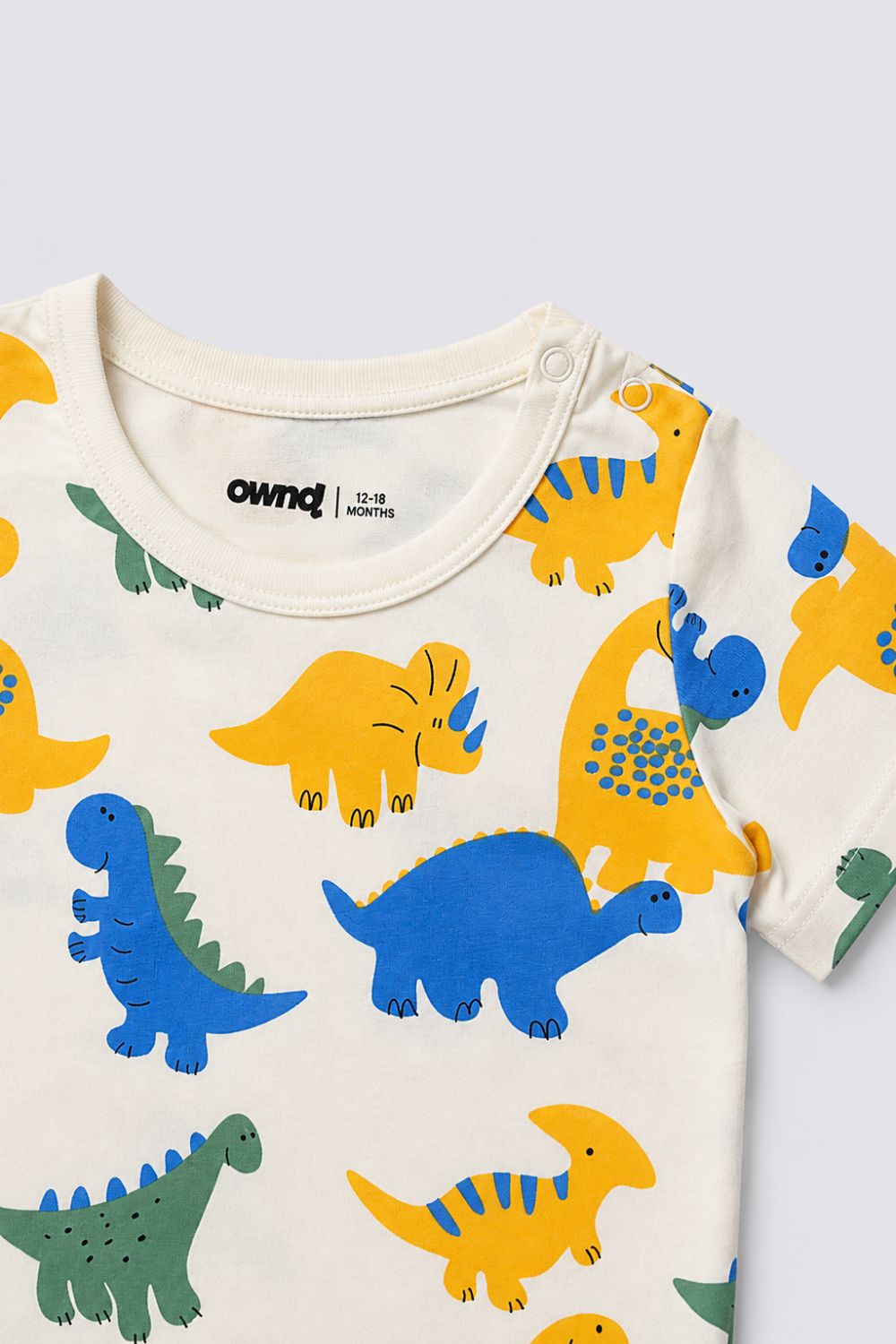 Infant Boys White and Green Dinosaur Print T-Shirts - Pack of 2