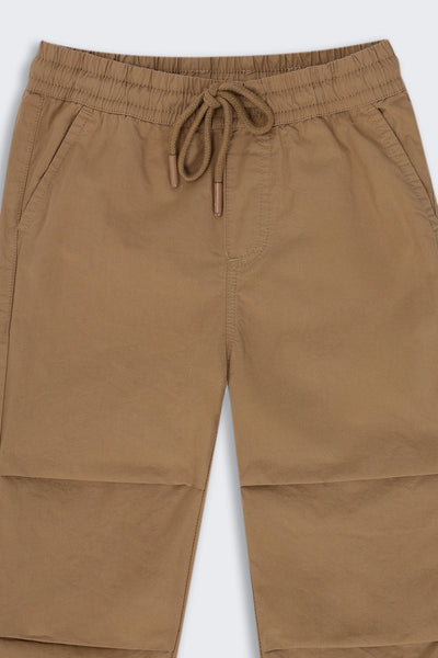 Boys Regular Fit Khaki Solid Casual Jogger