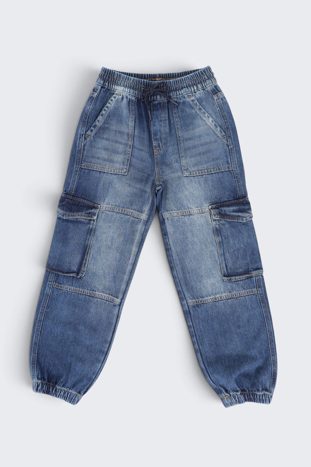 Tweens Boys Jogger Fit Blue Cargo Jeans